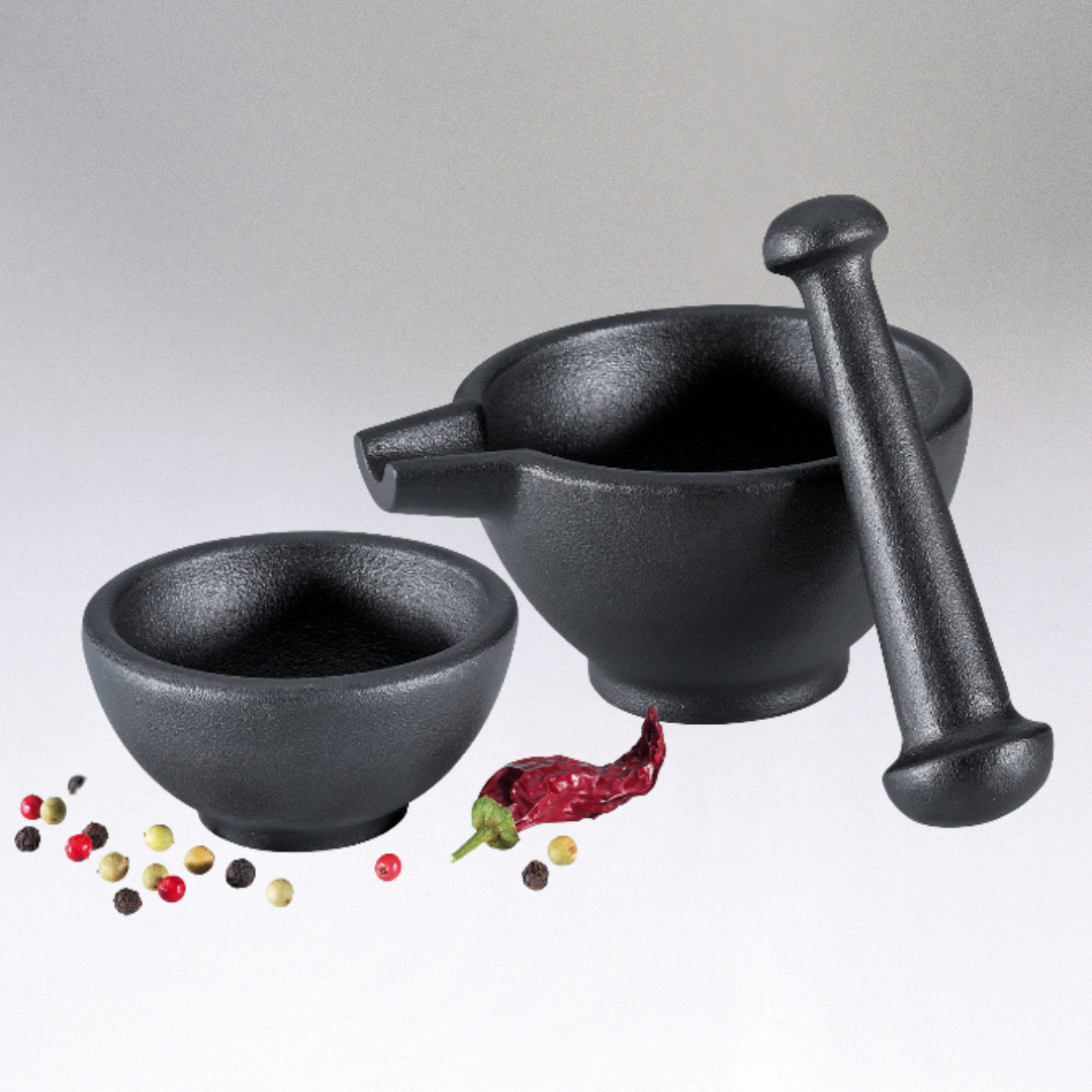 Backcountry Iron 4.75 inch Cast Iron Mortar and Pestle Set 2 Cup