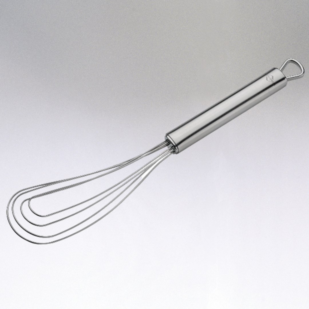Long Handle Silver Espresso Whisk For Commercial, Triangular Flat