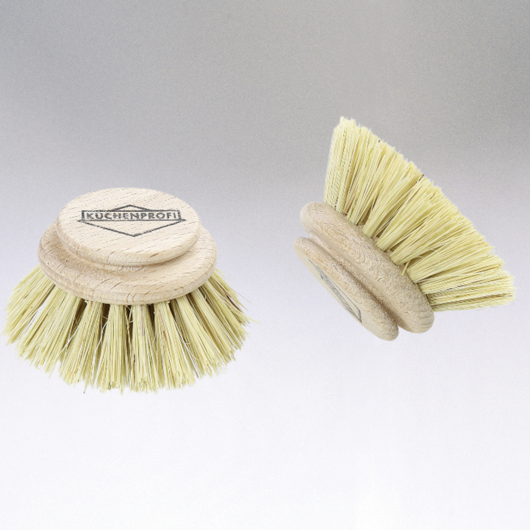 2pcs, Kitchen Dish Brushes With Bamboo Handle, Dish Scrubber Built